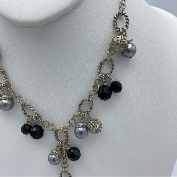 NEW Premier Designs Arabella Silver Plated Beaded Lariat Looking Ornate Necklace - Picture 8 of 15